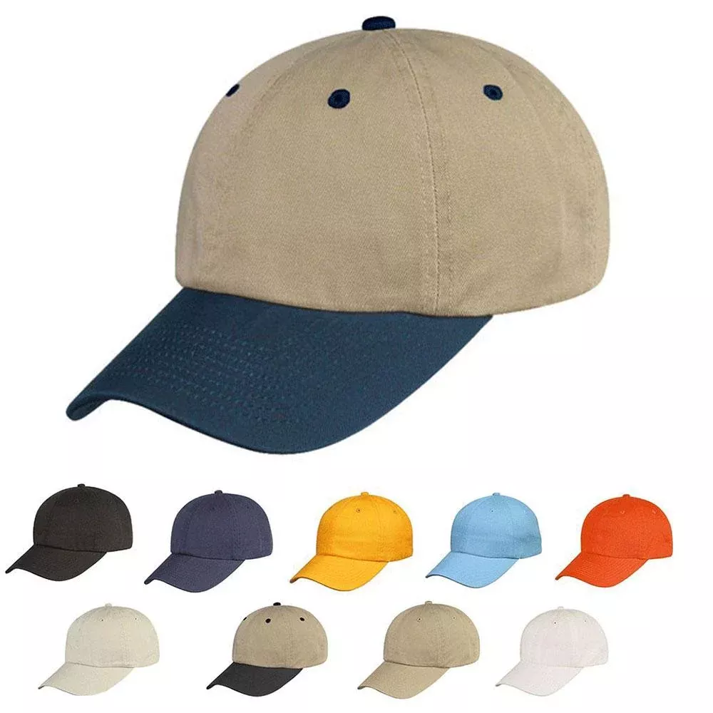1 Dozen 100% Cotton 6 Panel Low Crown Baseball Caps Hats Wholesale Lot Bulk