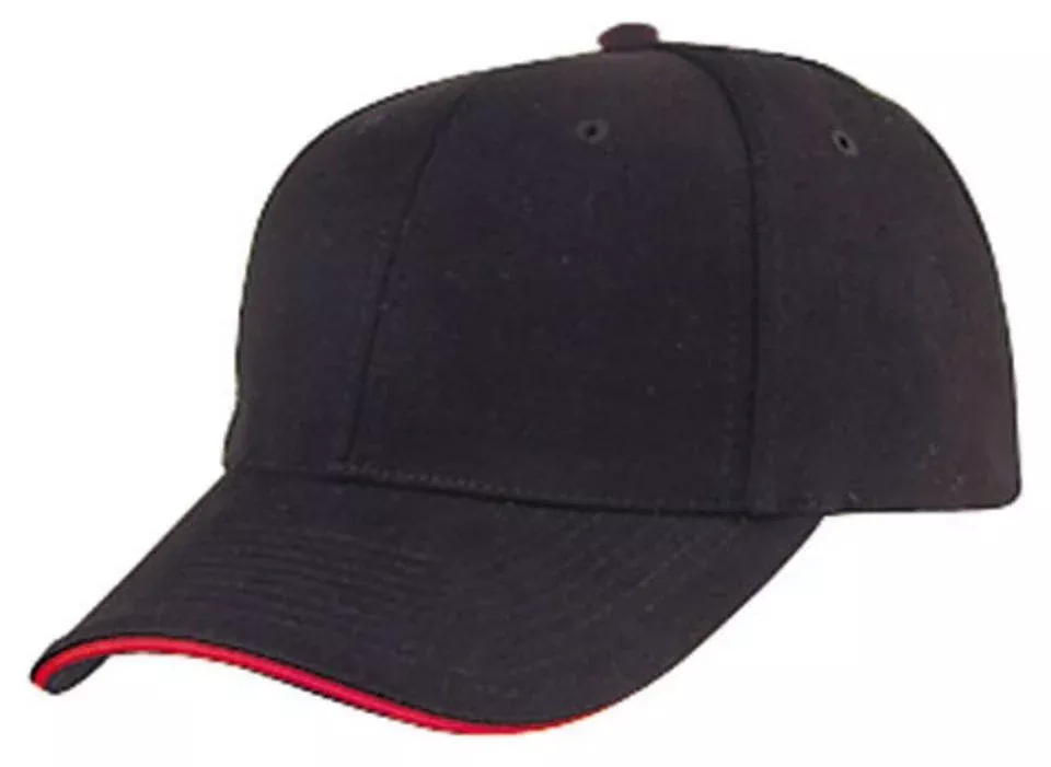 1 Dozen Brushed Cotton Sandwich 6 Panel Low Crown Baseball Hats Caps Wholesale Bulk