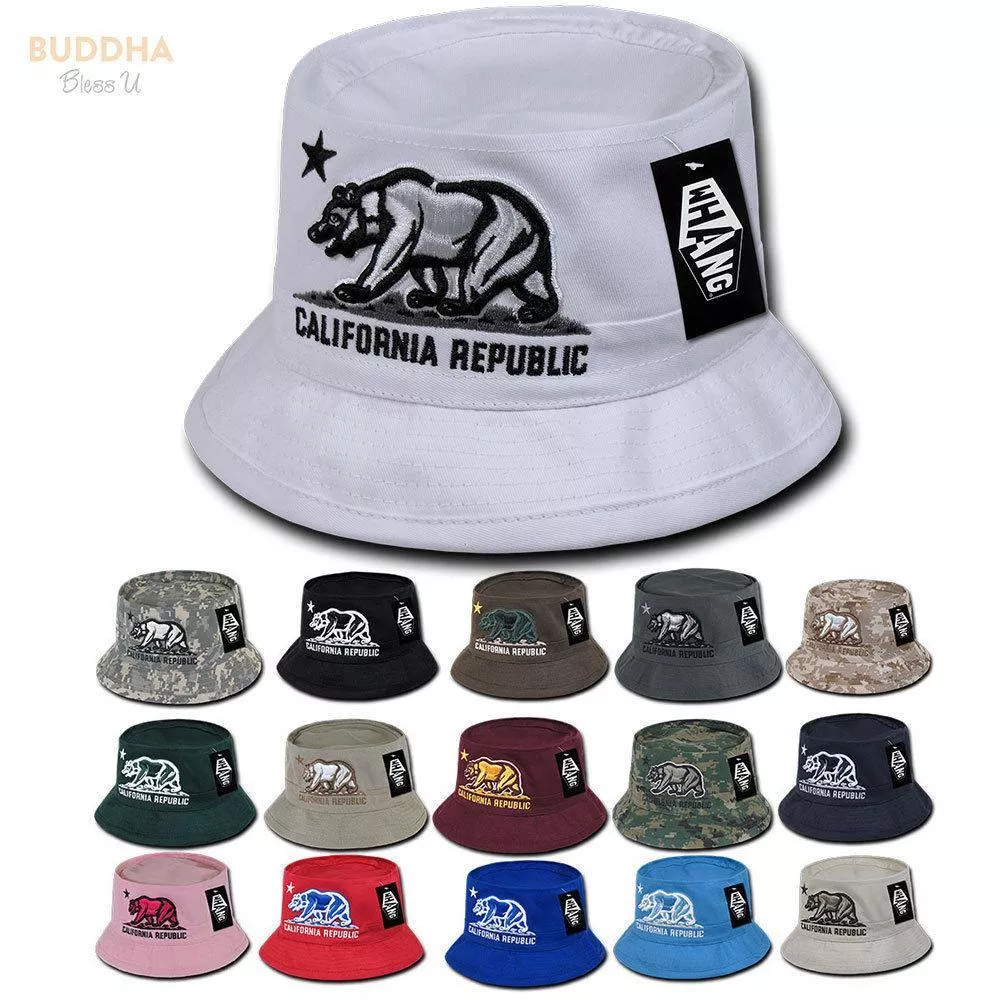 1 Dozen California Bear Bucket Hat Hats Caps Cap Unconstructed Wholesale Lots
