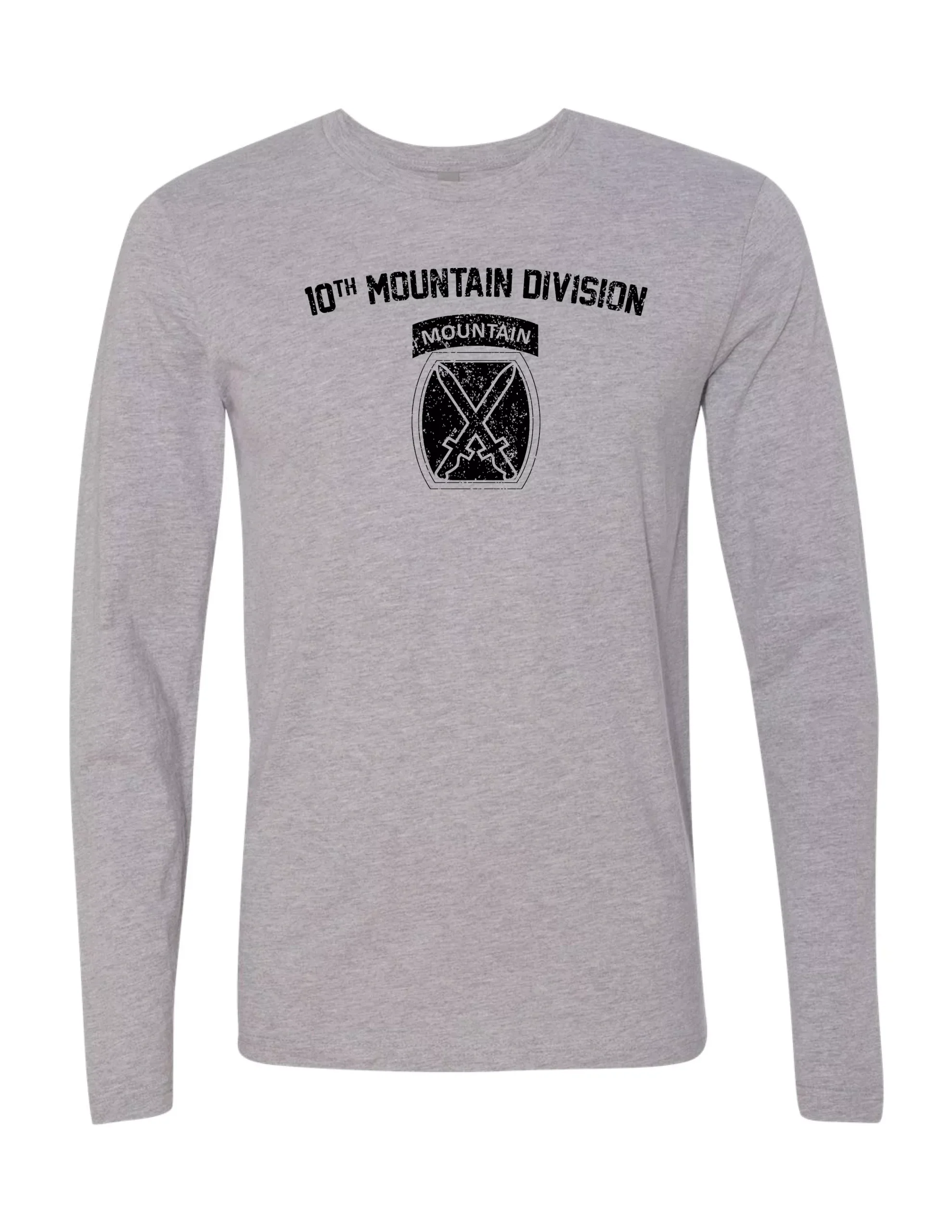 10th Mountain Long Sleeve T-Shirt (Gray)