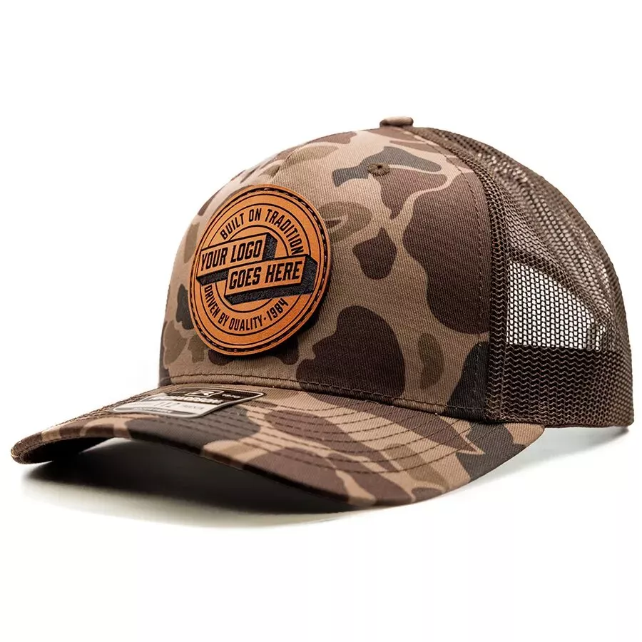 112PFP-LP Richardson Leather Patch Pattern Trucker Cap (OLD)