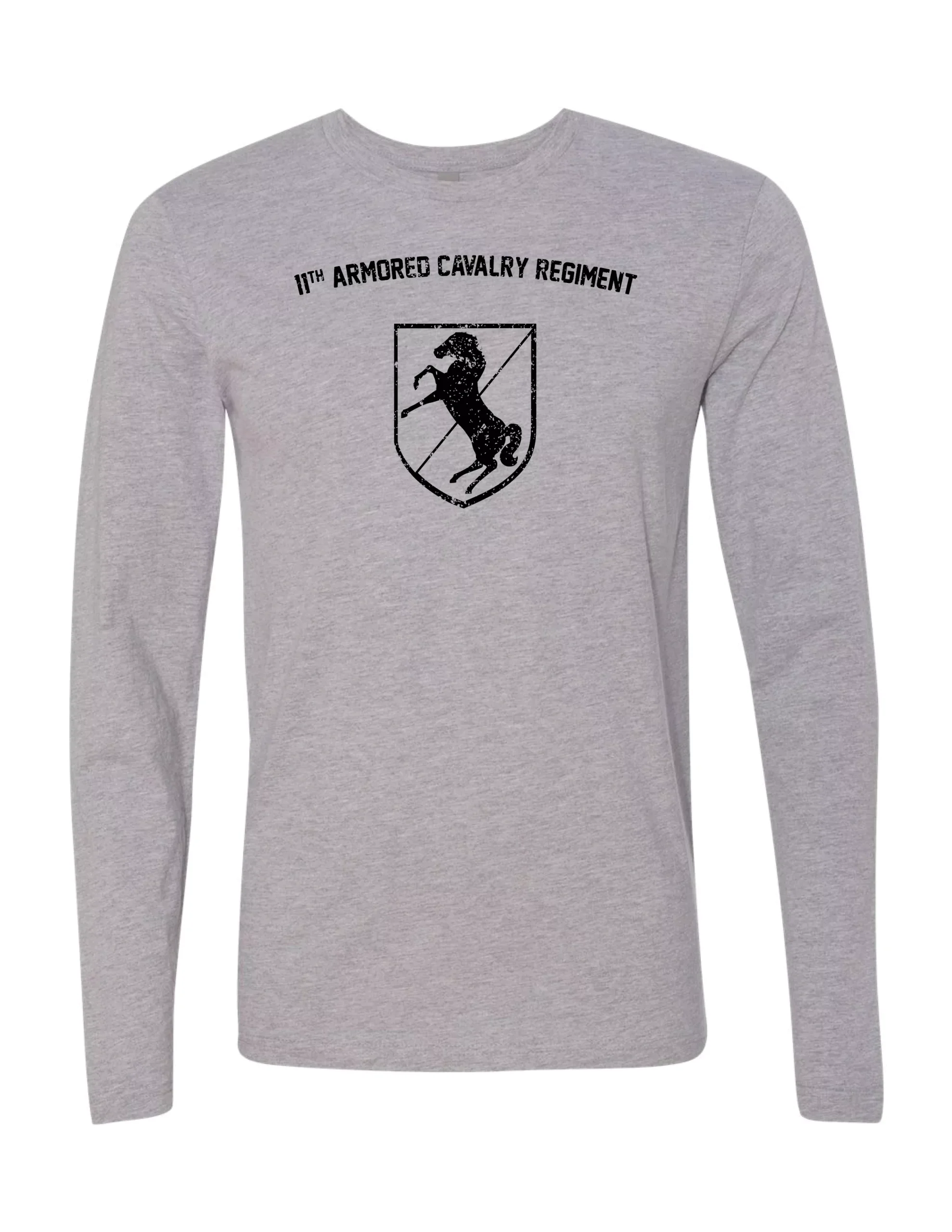11th Armored Cavalry Long Sleeve T-Shirt (Gray)