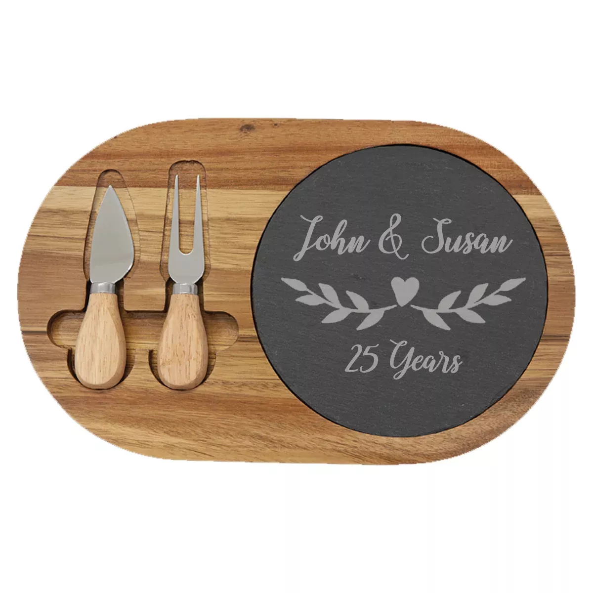 12 1/2" x 7 3/4" Oval Cheese Set with Two Tools