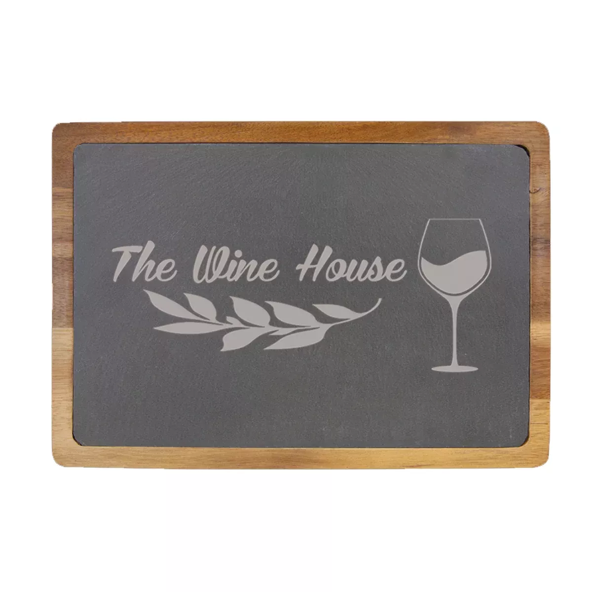 13" x 9" Acacia Wood/Slate Cutting Board
