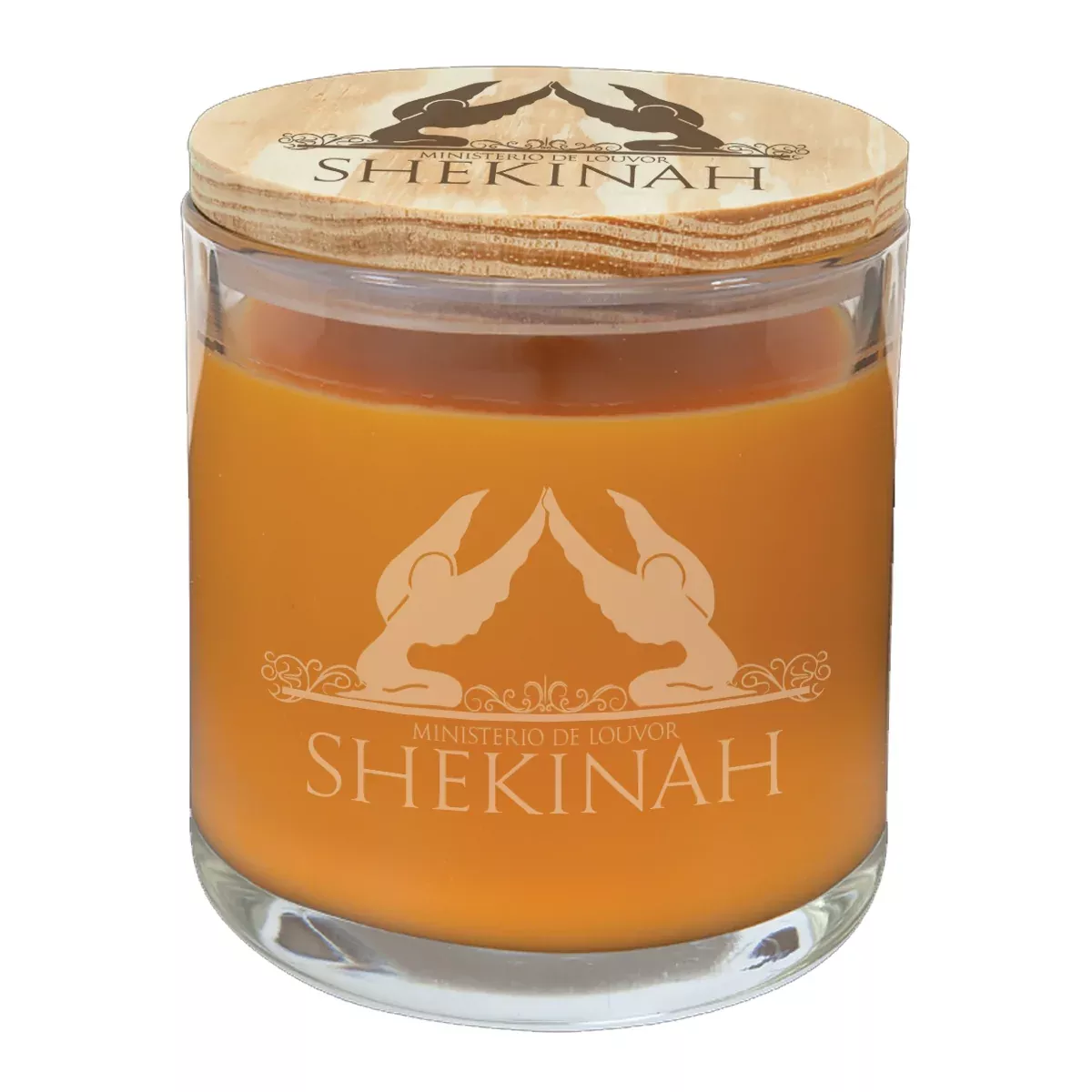 14 oz. Candle in a Glass Holder with Wood Lid