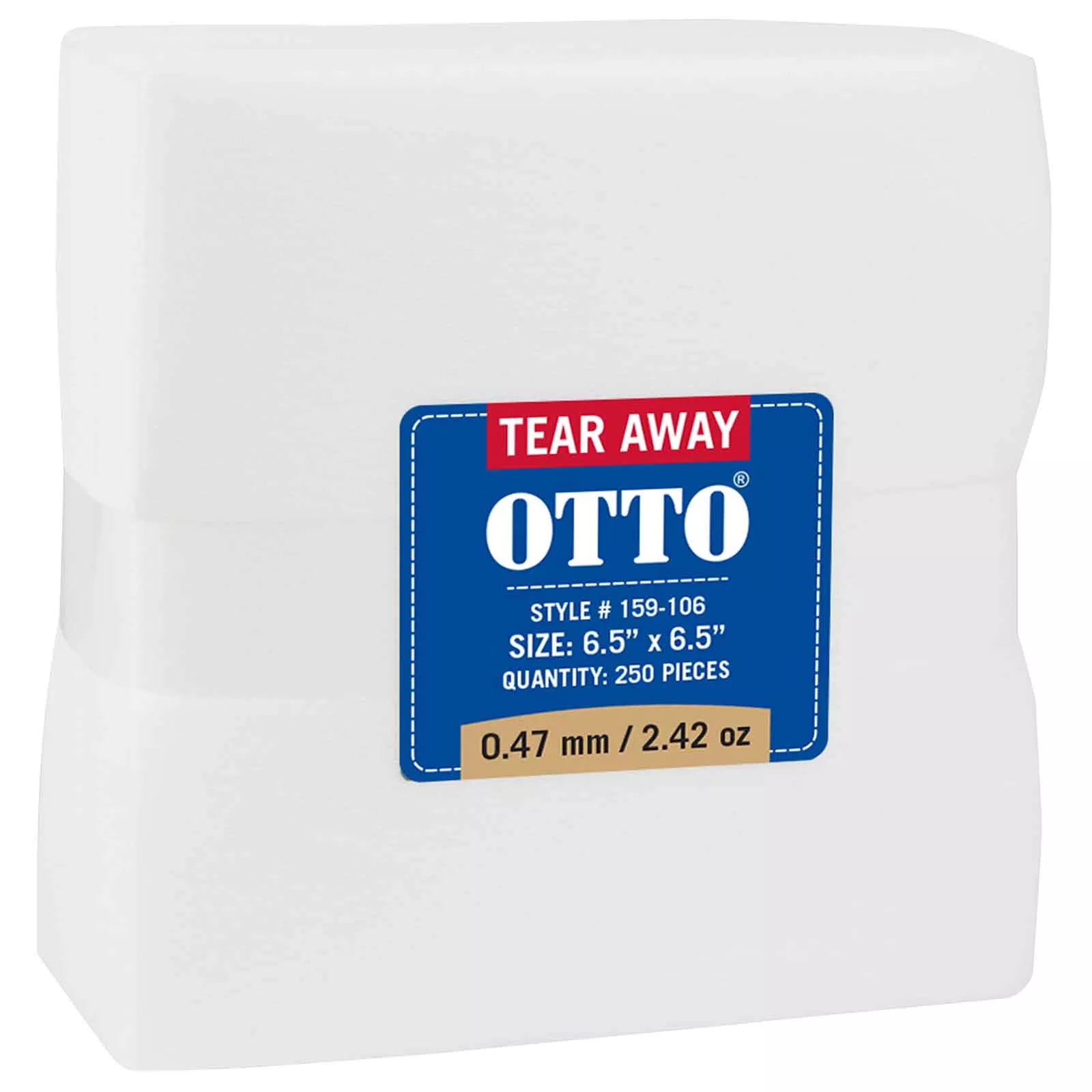 159-106 OTTO Embroidery Stabilizer Backing Tear Away Sheets
