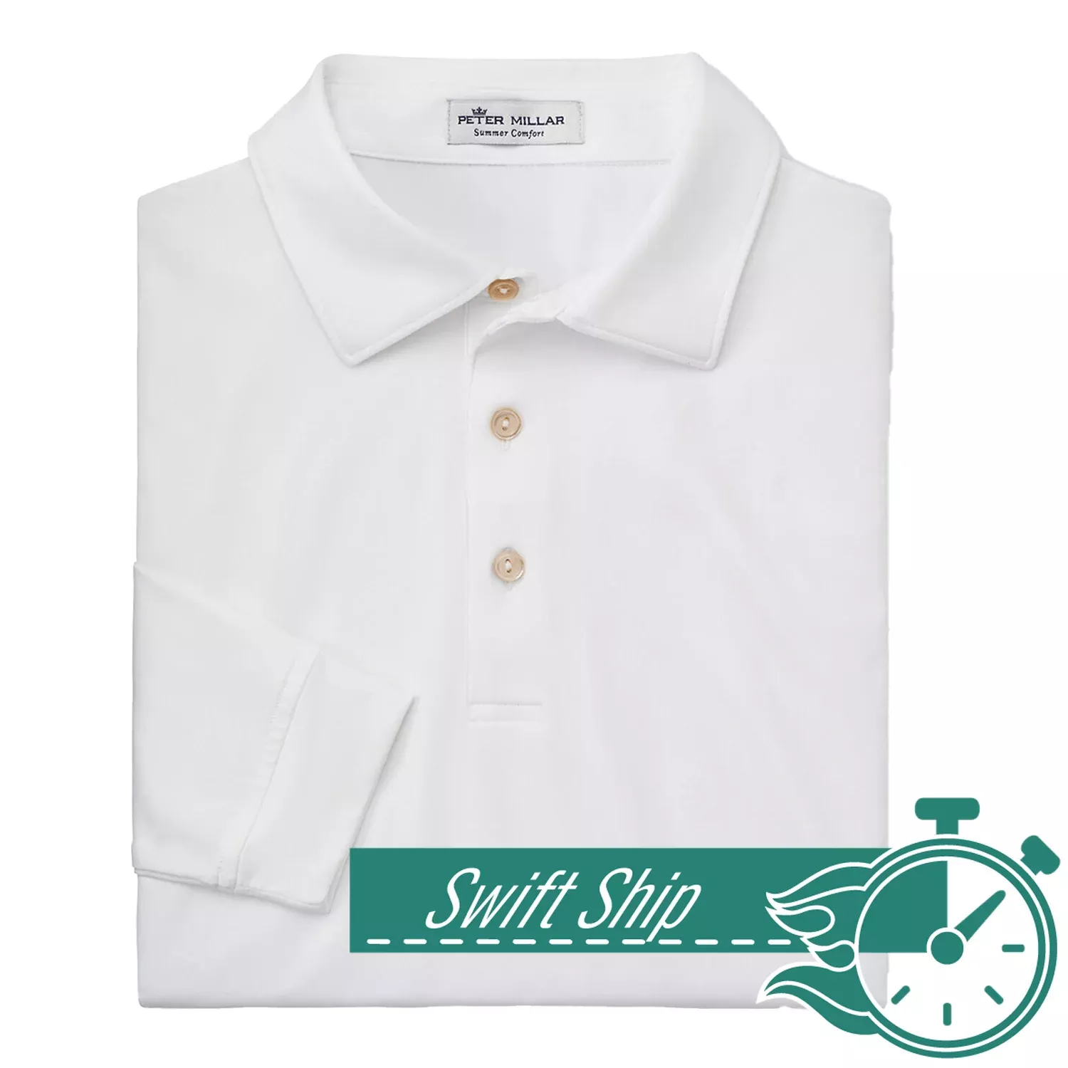 3-Day Swift Ship: Peter Millar - Men's Performance Long-Sleeve Jersey Polo