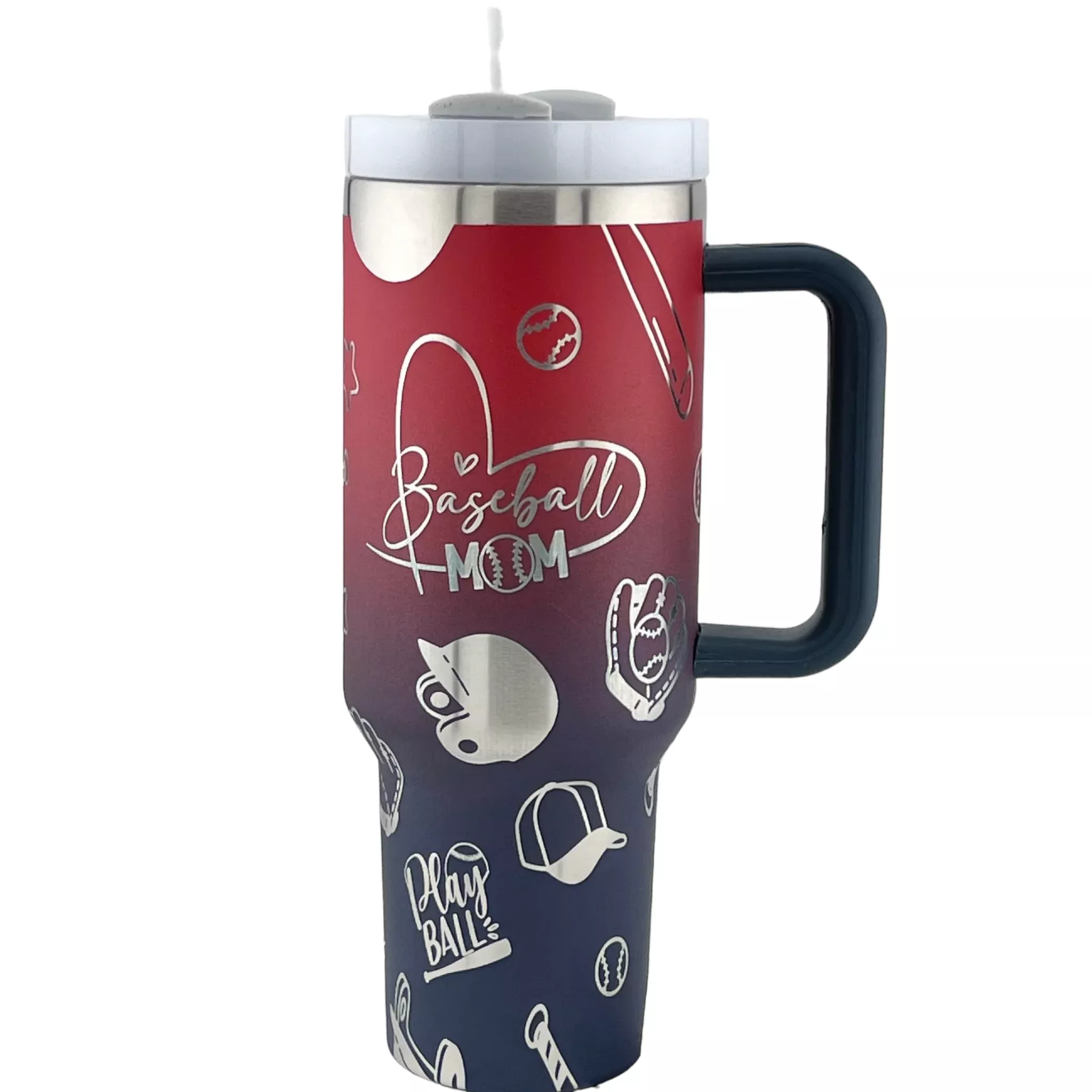 40oz. Baseball Mom 360° Engraved Tumbler - we can also replace the baseball mom heart with any of the other designs on this page.