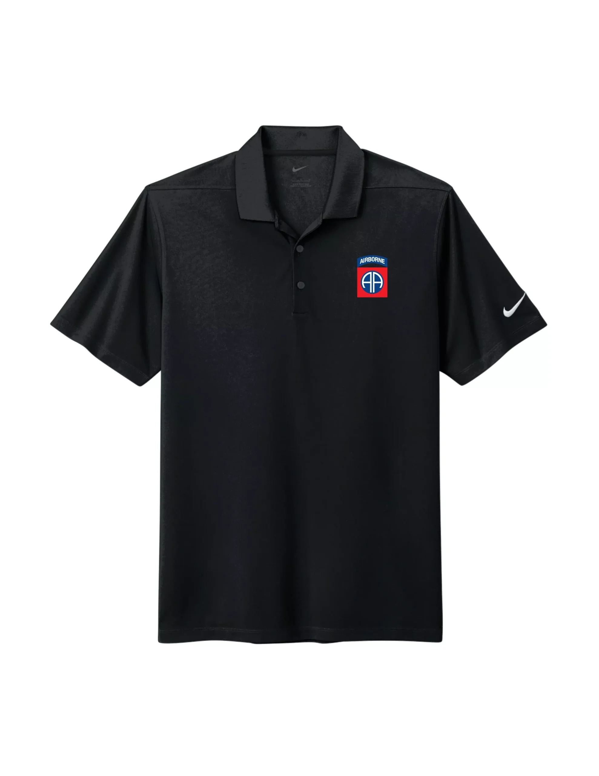 82nd Airborne Nike Dri-FIT Micro Pique 2.0 Polo (Black)