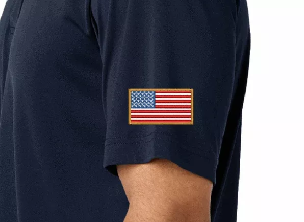 Add 3in US Flag Embroidery to Sleeve