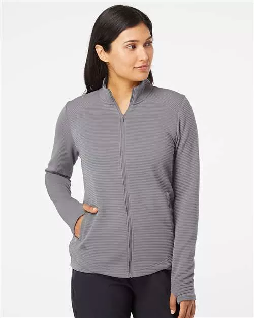 Adidas A416 Women's Textured Full-Zip Jacket With Custom Embroidery