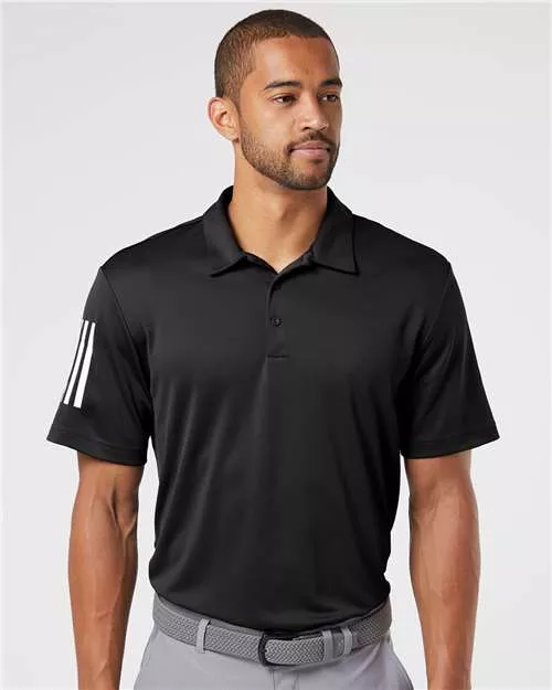 Adidas A480 Floating 3-Stripes Polo With Custom Embroidery