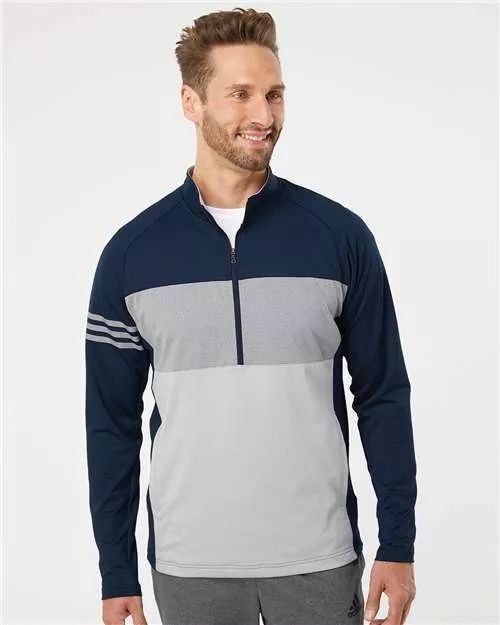 Adidas A492 3-Stripes Competition Quarter-Zip Pullover With Custom Embroidery