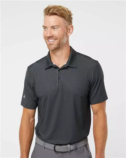 Adidas A498 Diamond Dot Print Polo With Custom Embroidery