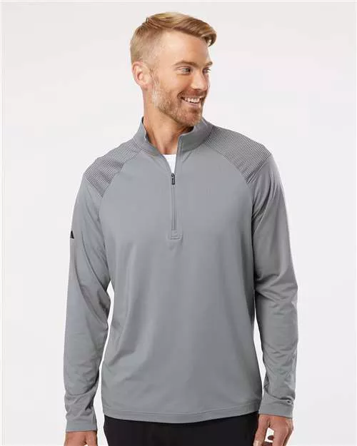 Adidas A520 Men's Ultimate365 Lightweight Shoulder Stripe Quarter-Zip Pullover