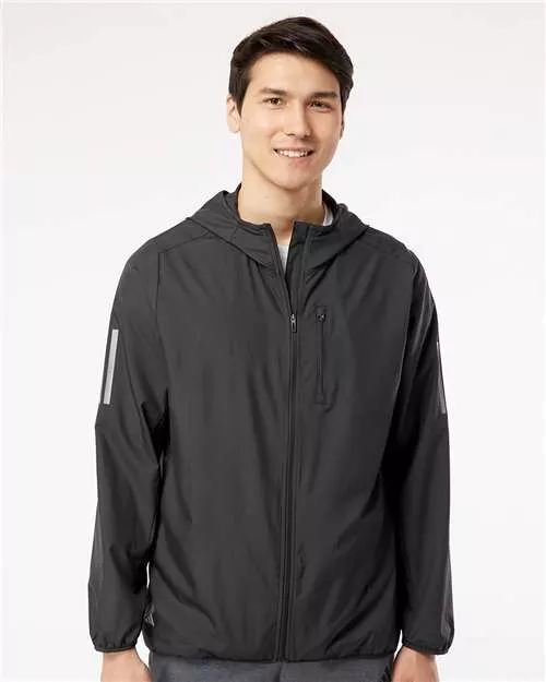 Adidas A524 Hooded Full-Zip Windbreaker With Custom Embroidery