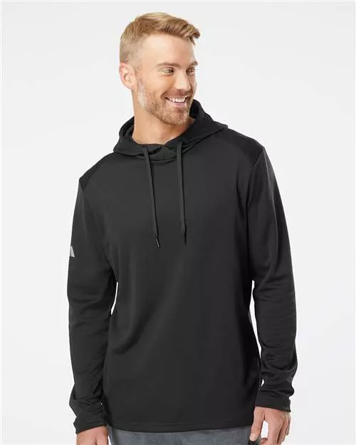 Adidas A530 Textured Mixed Media Hooded Sweatshirt With Custom Screenprint