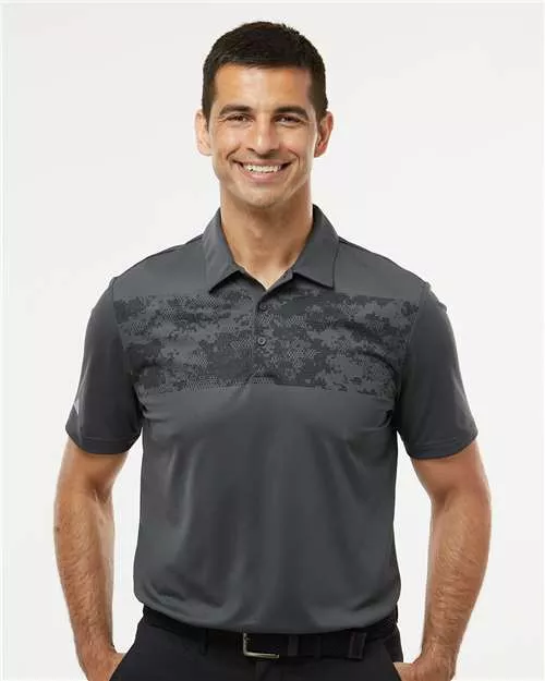 Adidas A585 Camo Chest Print Polo With Custom Embroidery