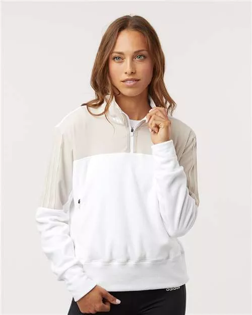 Adidas A601 Women's Fleece Quarter-Zip Pullover With Custom Embroidery