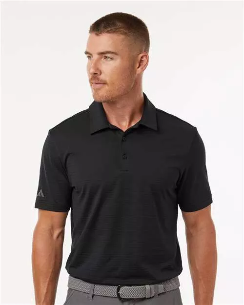 Adidas A704 Textured Stripe Polo With Custom Embroidery