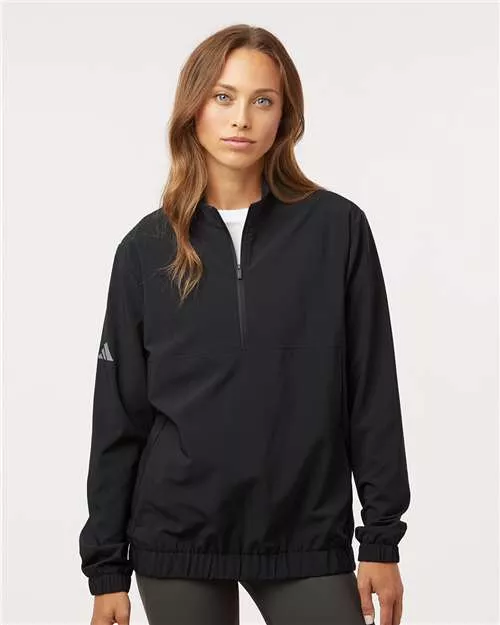 Adidas A706 Women's Stretch Woven Half-Zip Pullover With Custom Embroidery