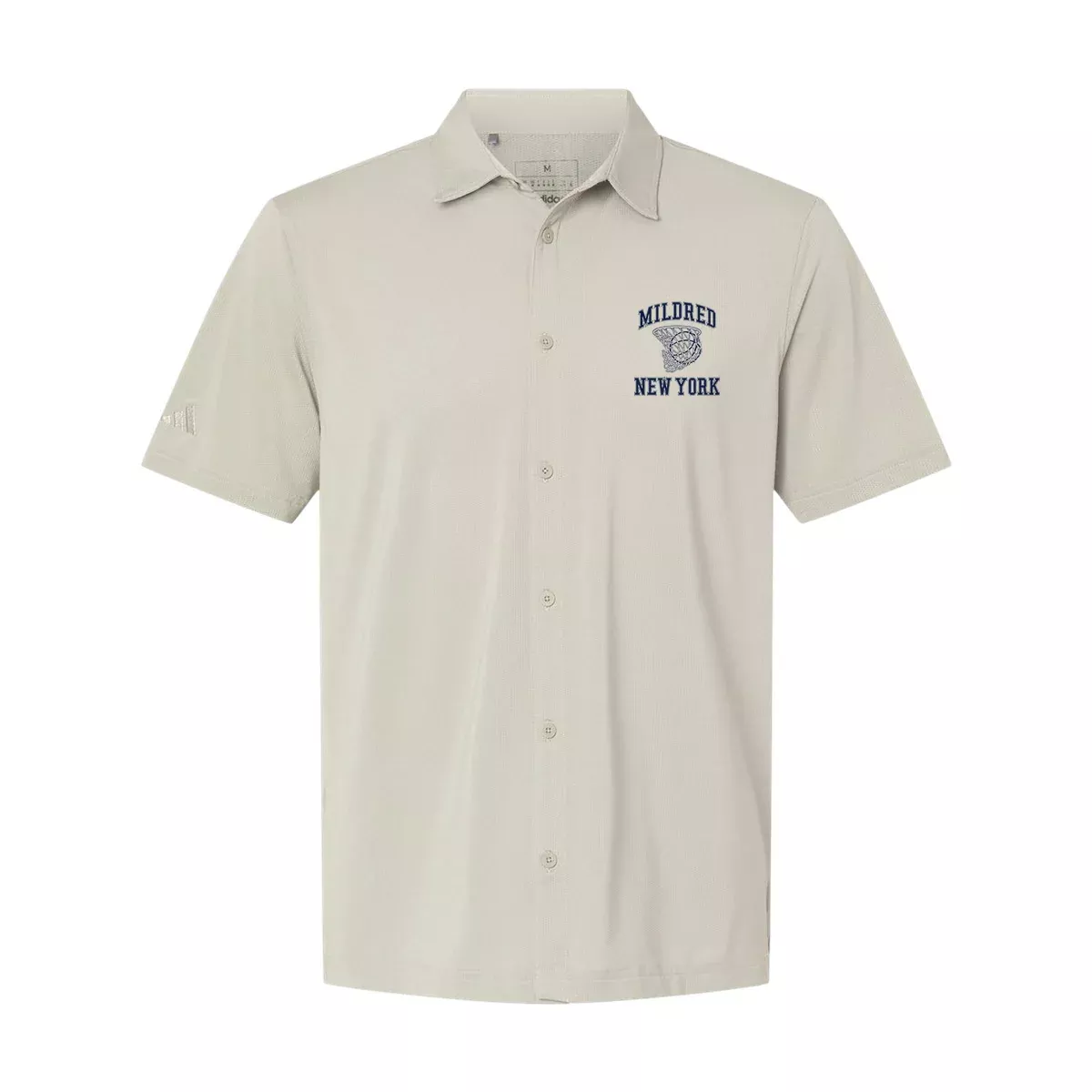 Adidas Button Down Short Sleeve Shirt A595, Screen Print