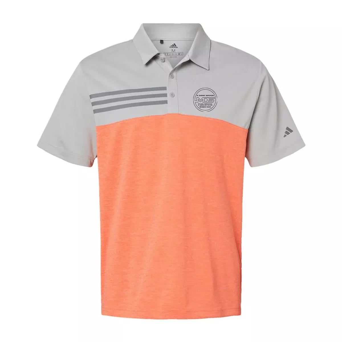 Adidas Heathered Colorblocked 3-Stripes Polo A508, Screen Print