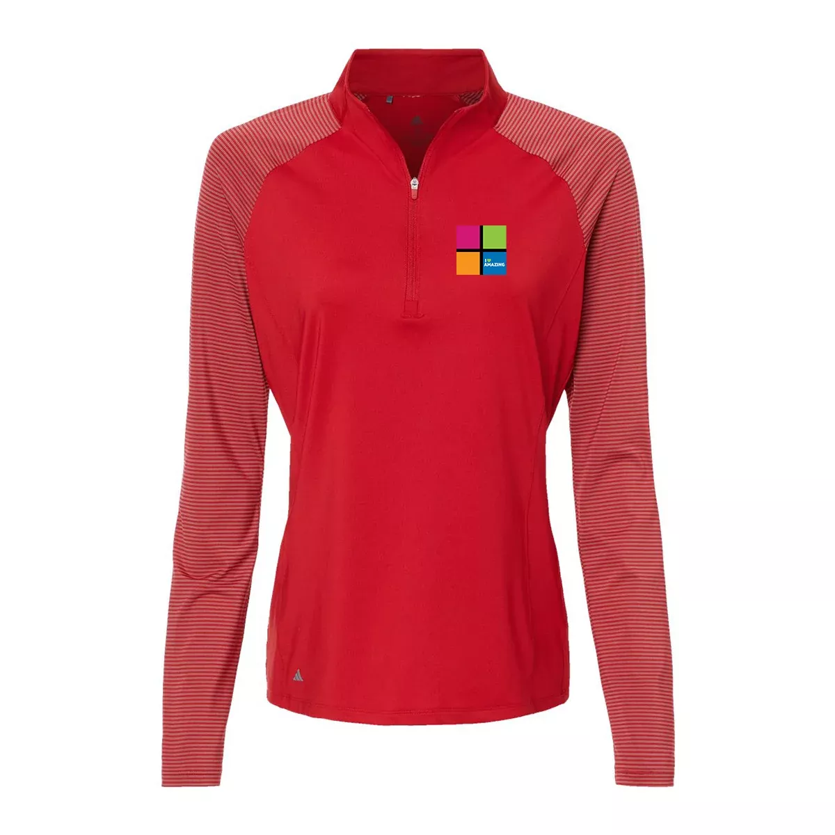 Adidas Women's Stripe Block Quarter-Zip Pullover A521, Full Color