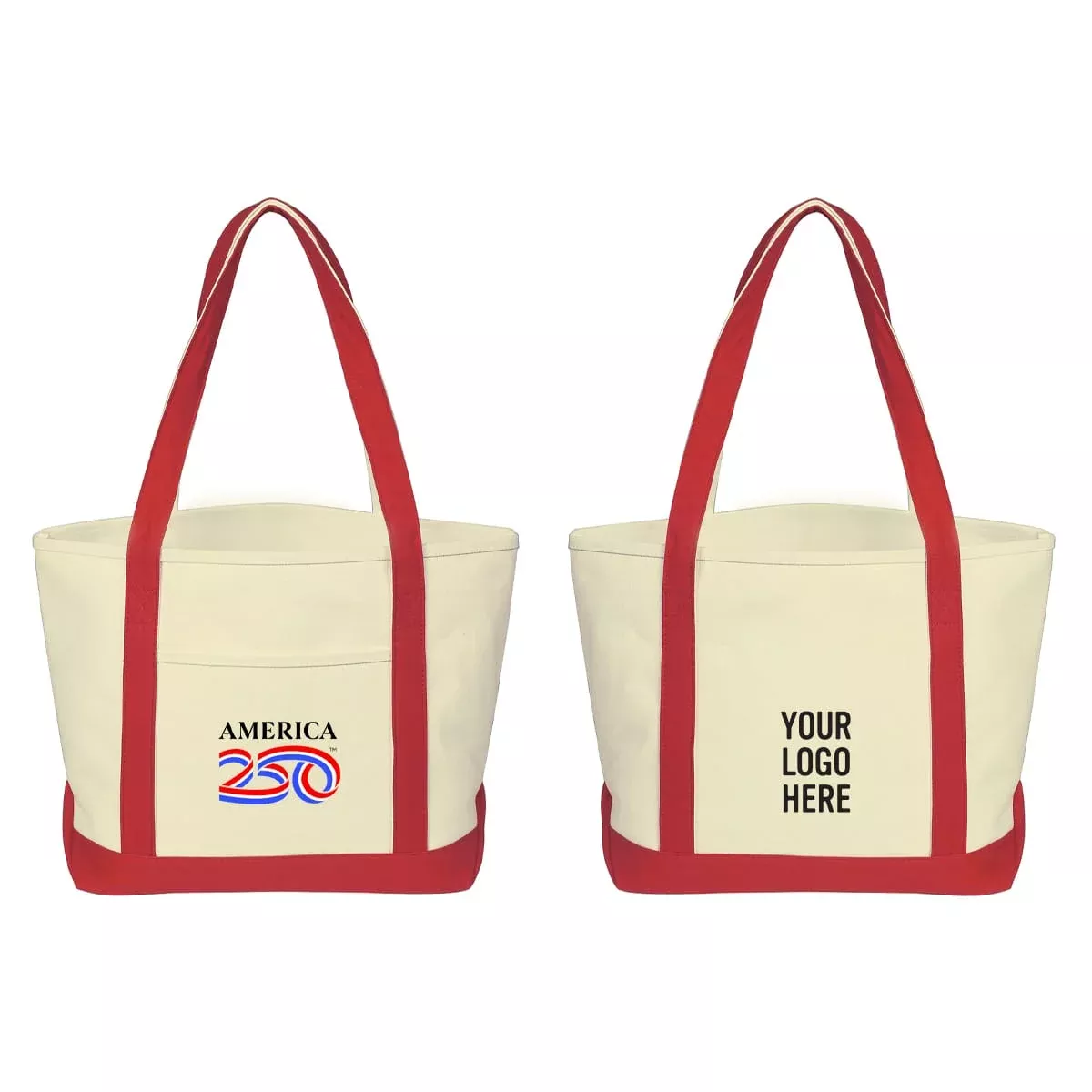 America250™ Medium Starboard 24oz Recycled Cotton Canvas Tote Bag