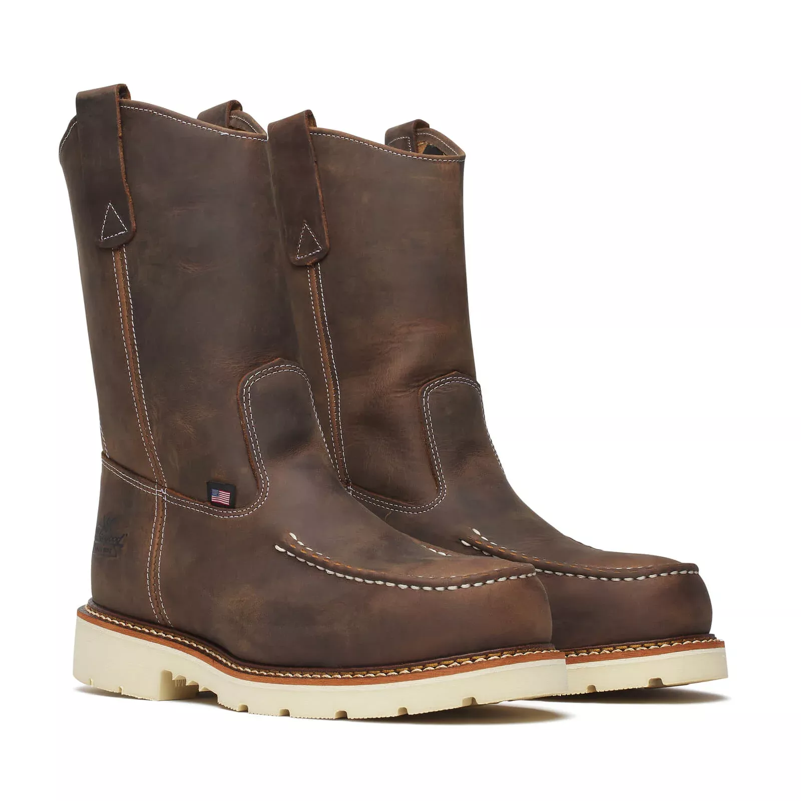 American Heritage – 11″ Trail Crazy Horse Safety Toe – Moc Toe Pull-on Wellington