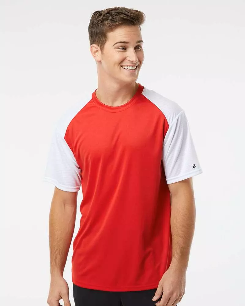 Badger 4230 - Breakout T-Shirt - Red/ White
