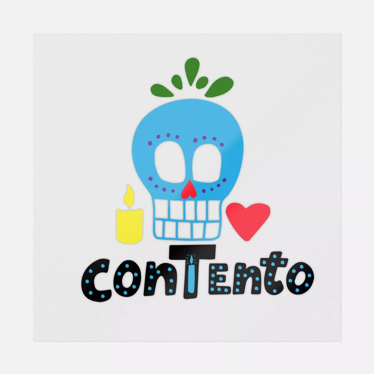 Blue Sugar Skull Contento