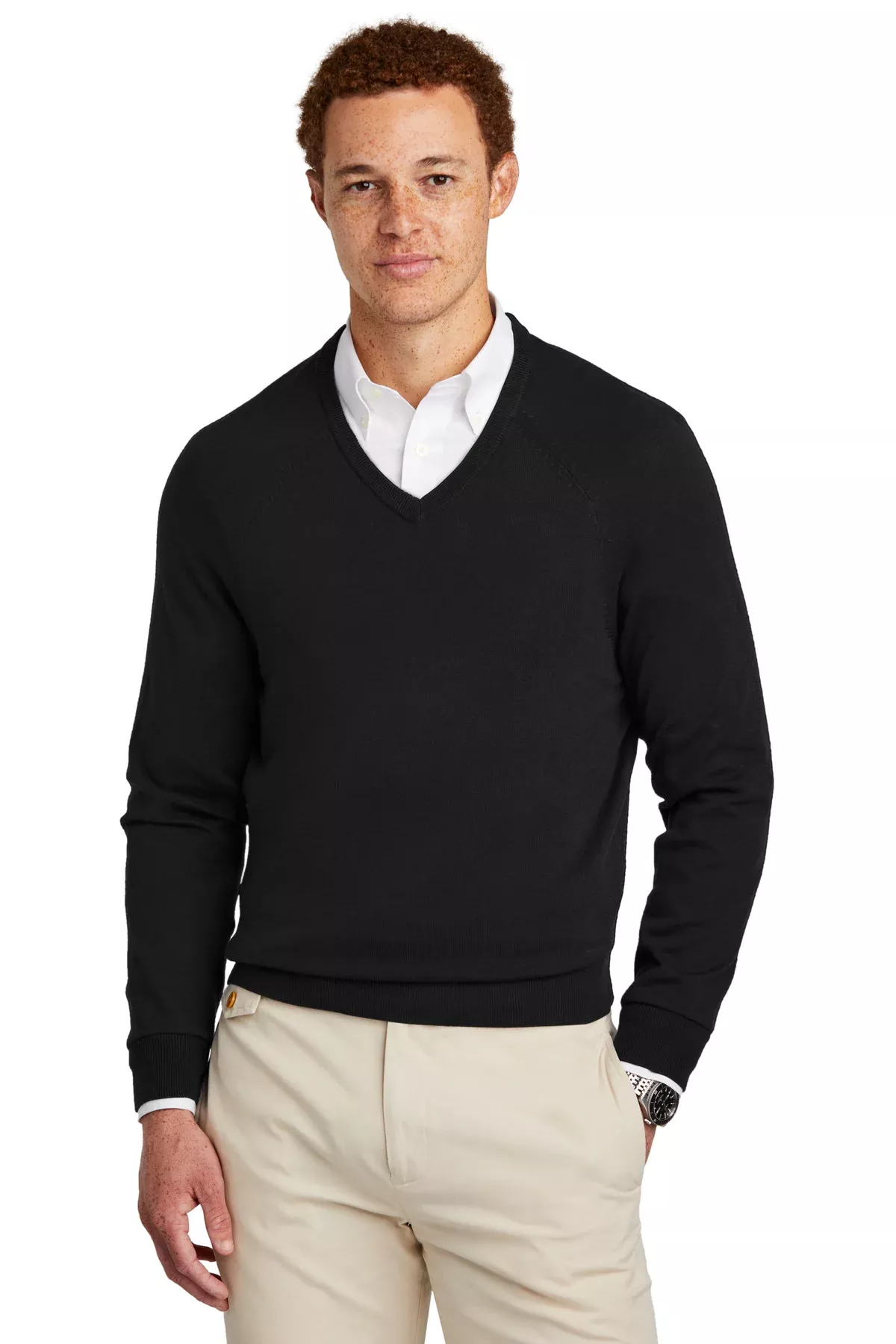 Brooks Brothers BB18400 | Sweater | V-Neck Cotton Stretch