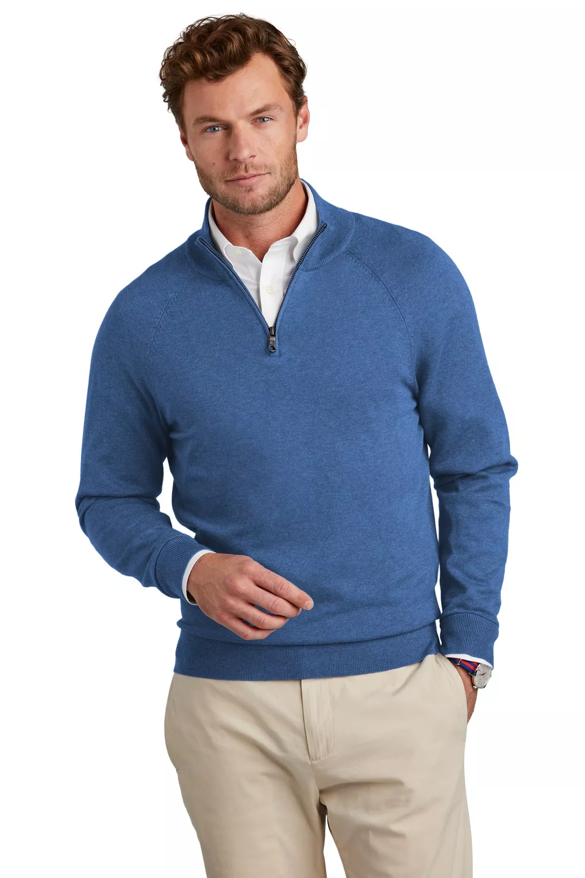 Brooks Brothers BB18402 | Sweater | 1/4-Zip Cotton Stretch