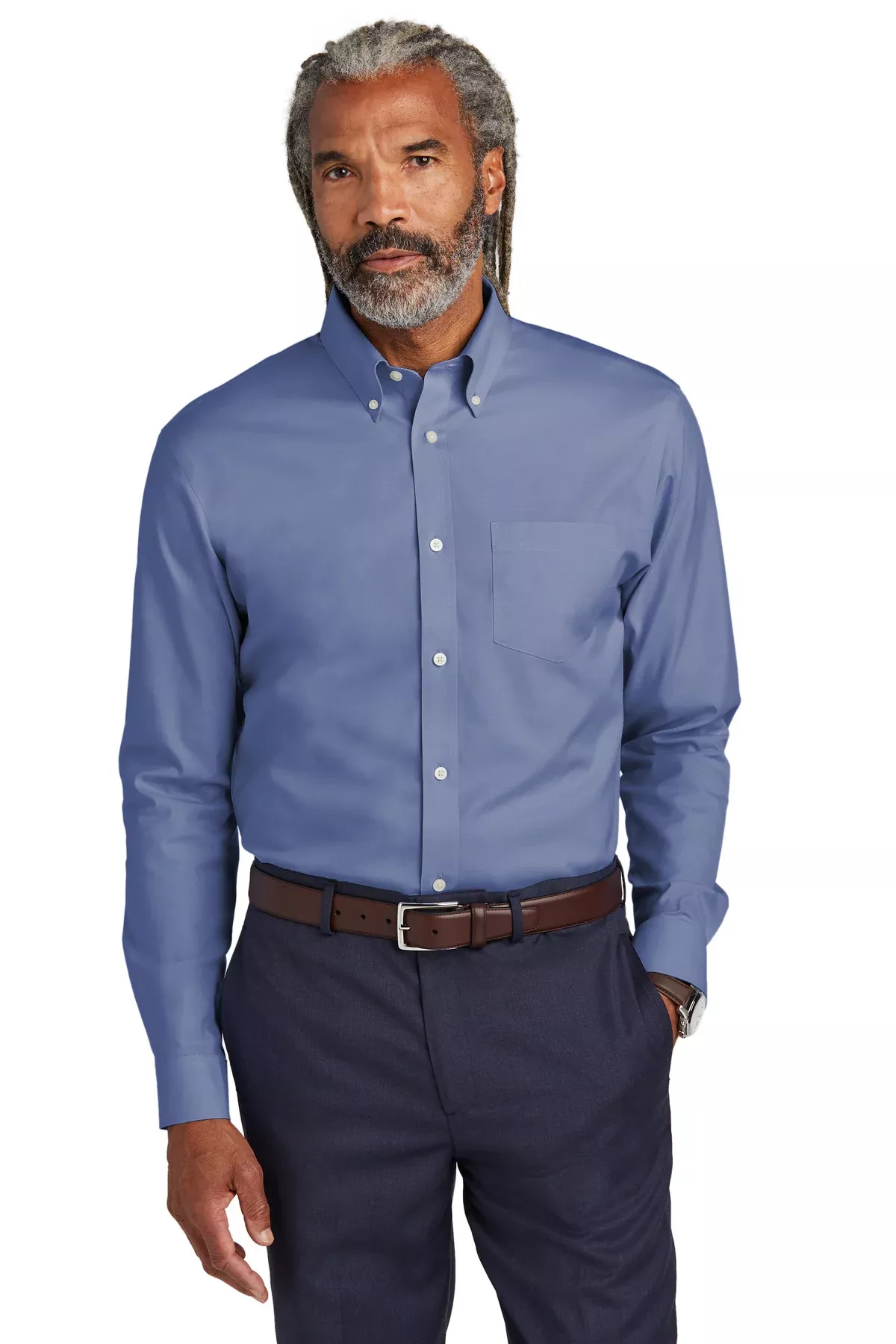 Brooks Brothers TBB18000 Tall Wrinkle-Free Stretch Pinpoint Shirt With Custom Embroidery
