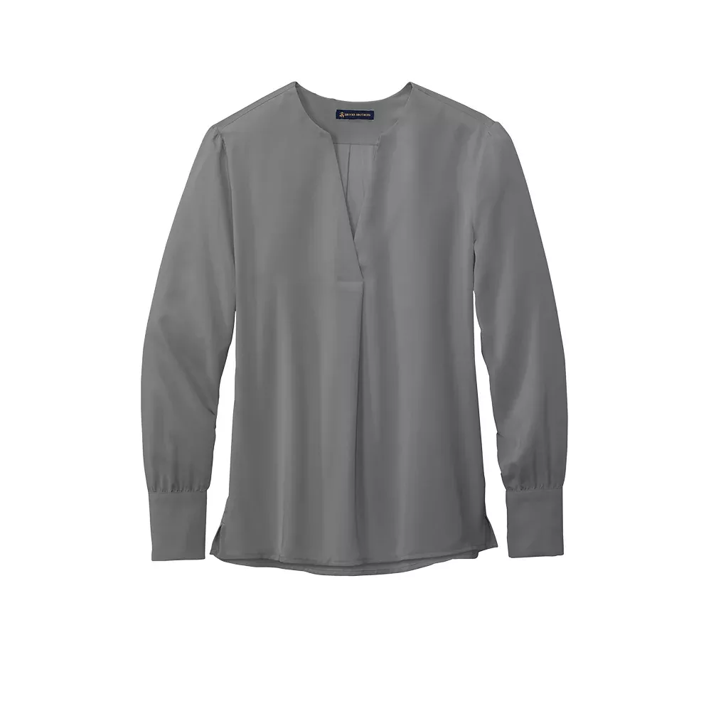 Brooks Brothers - Women's Open-Neck Satin Blouse