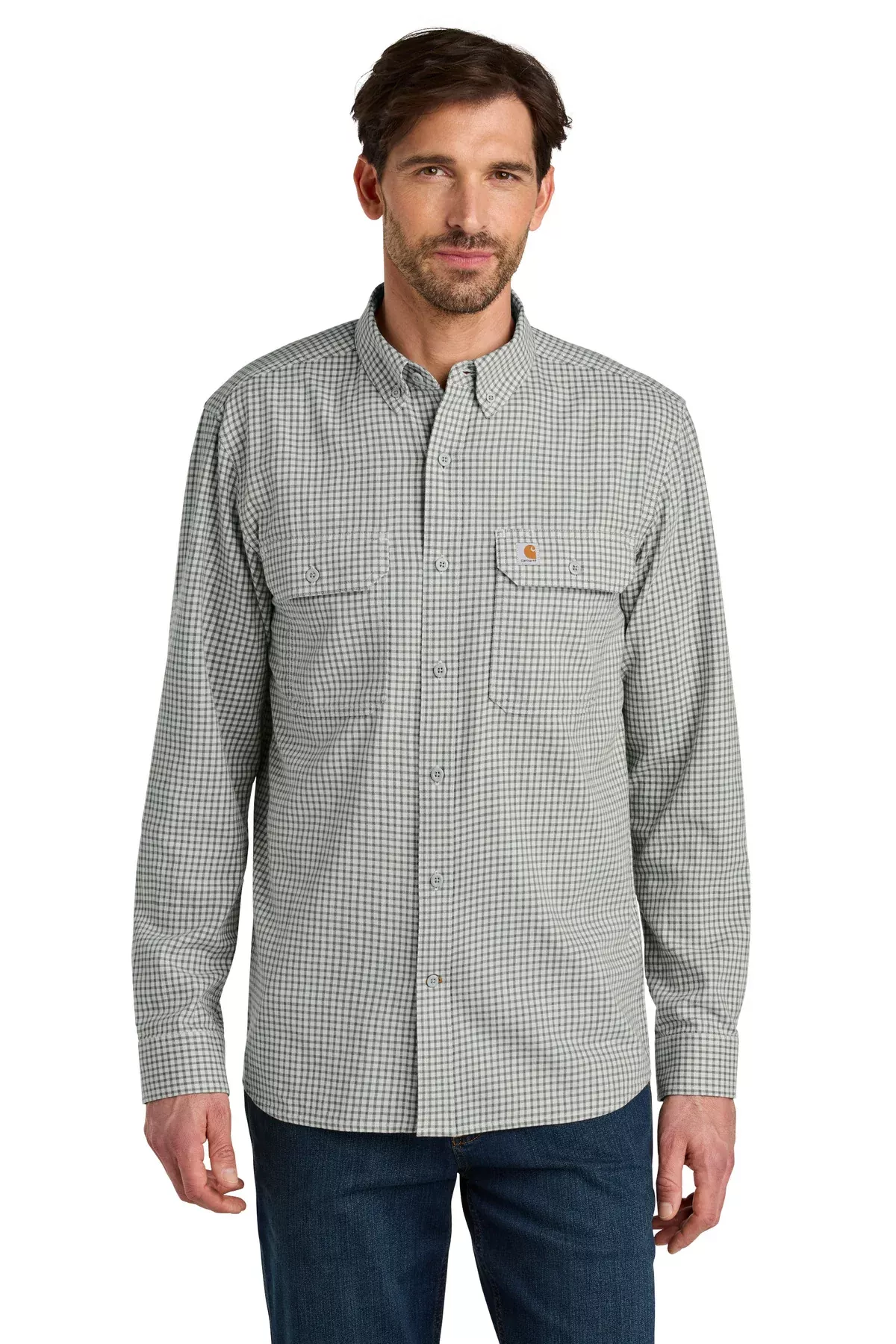 Carhartt Rugged Flex Plaid Long Sleeve Shirt CT107109 With Custom Embroidery