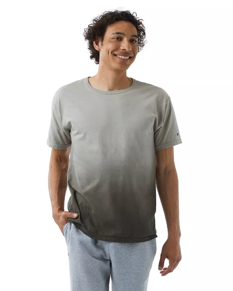 Champion CD100D - Unisex Classic Jersey Dip Dye T-Shirt - Army Ombre