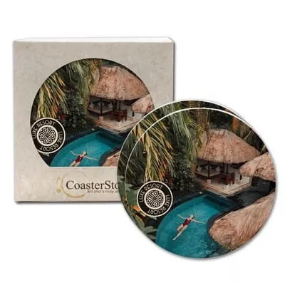 CoasterStone - 2 Pack Absorbent Stone Round Coaster