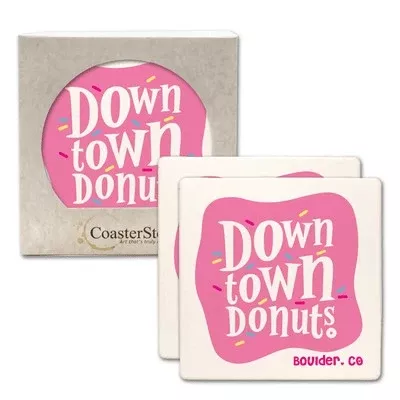 CoasterStone - 2 Pack Absorbent Stone Square Coaster