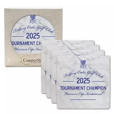 CoasterStone - 4 Pack Absorbent Stone Square Coaster