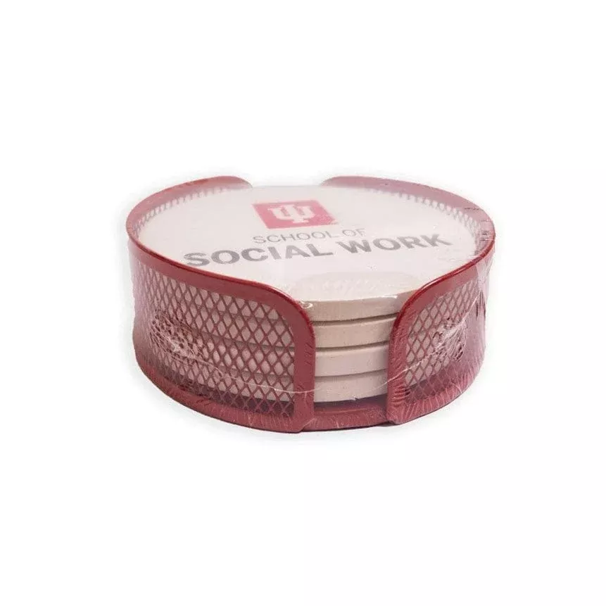 CoasterStone - Mesh Holder Gift Set w/4 Round Coasters