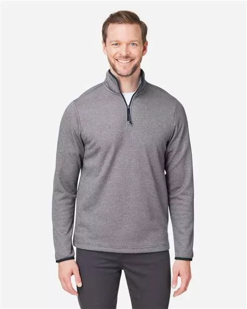 CORE365 CE73 Venture Heathered Stripe Quarter-Zip Pullover With Custom Embroidery