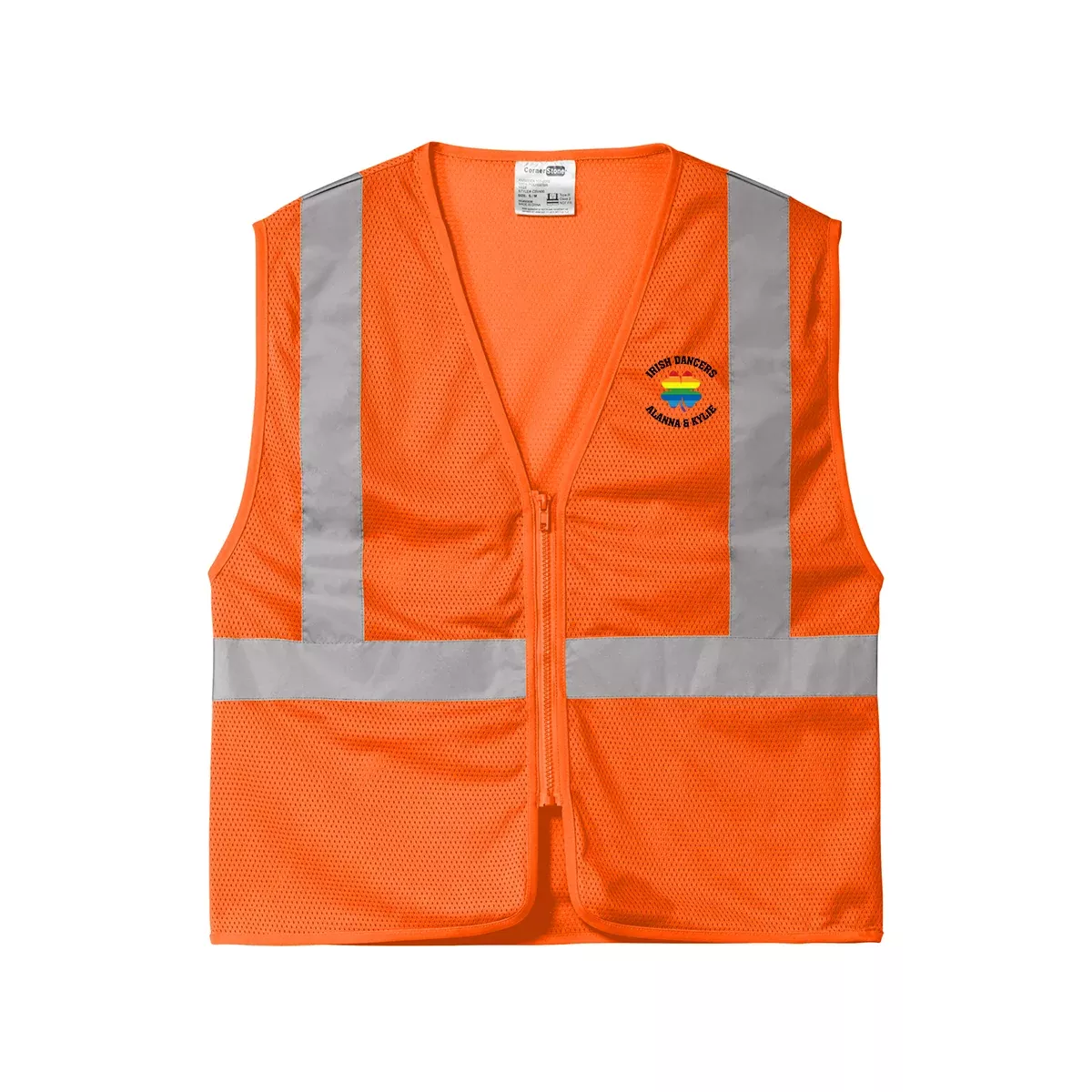 CornerStone ANSI 107 Class 2 Economy Mesh Zippered Vest, Full Color