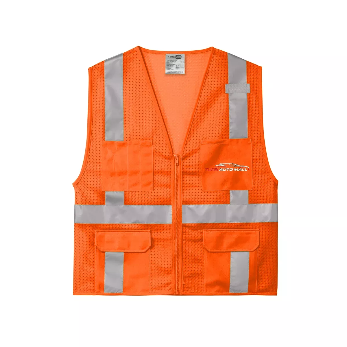 CornerStone ANSI 107 Class 2 Mesh Six-Pocket Zippered Vest