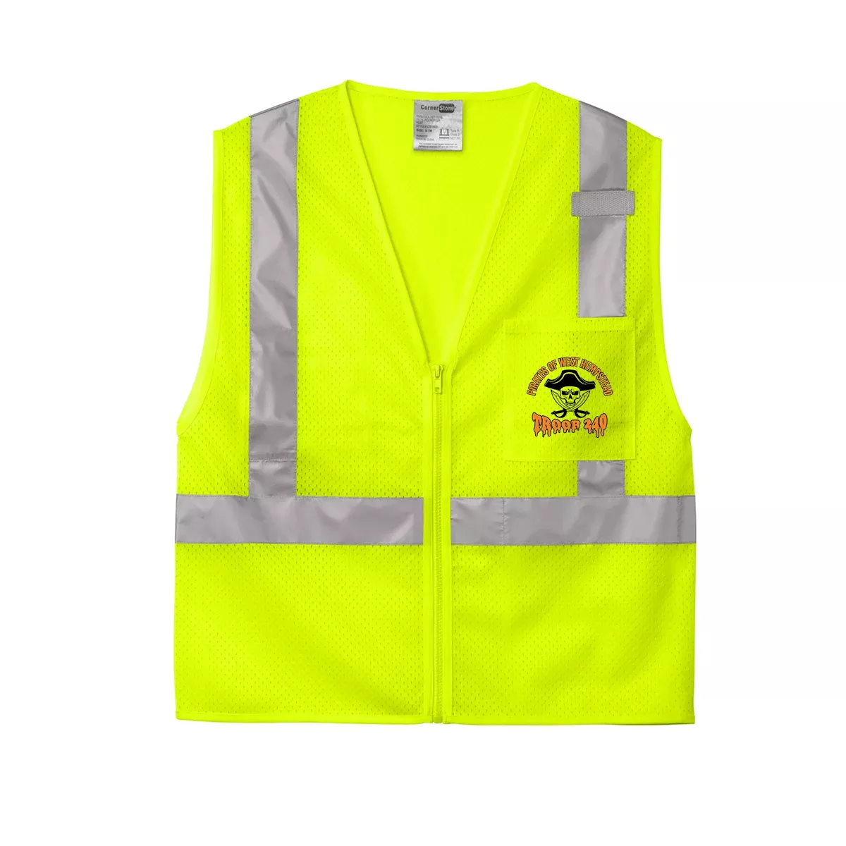 CornerStone ANSI 107 Class 2 Mesh Zippered Vest, Full Color