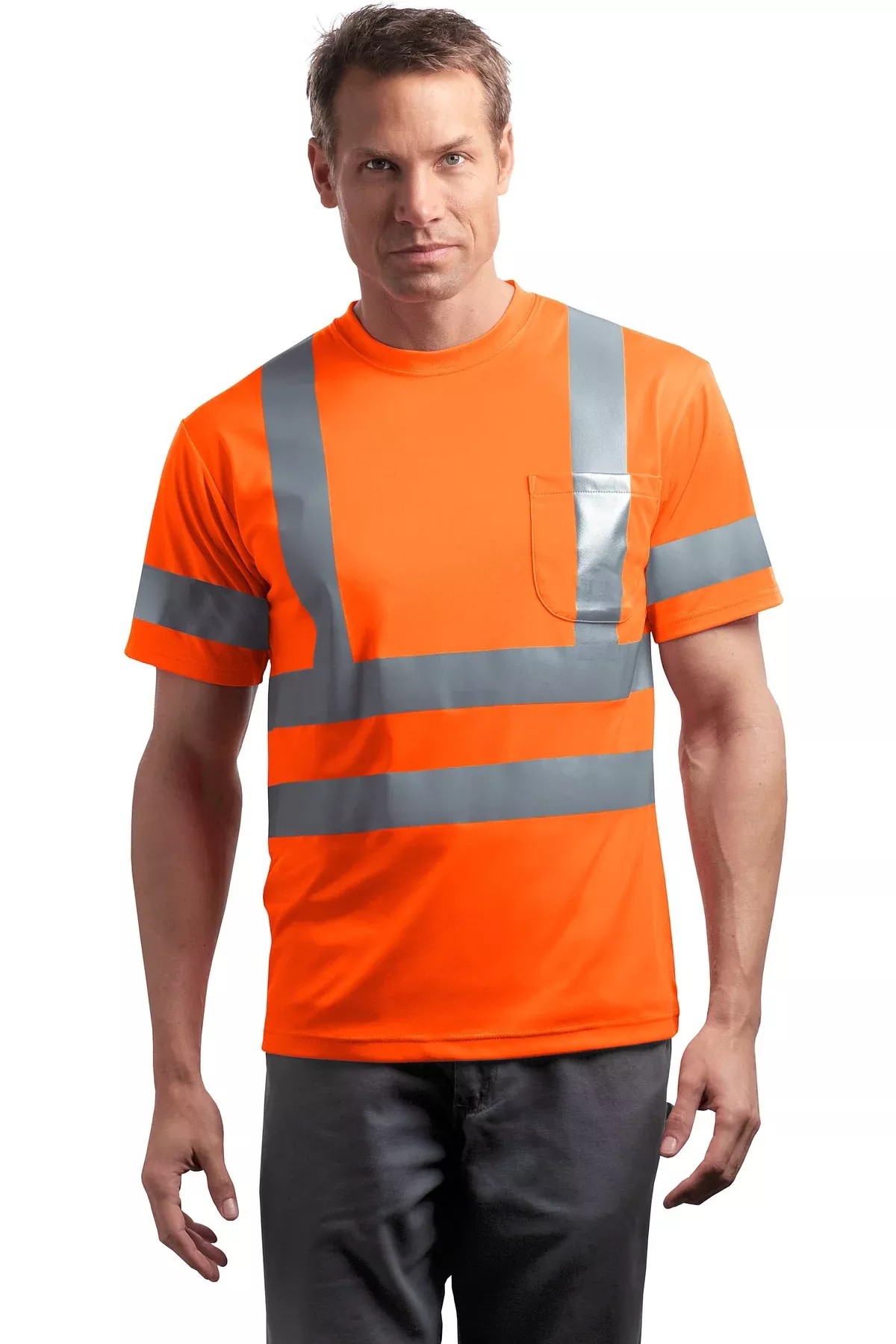 CornerStone CS408 - ANSI 107 Class 3 Short Sleeve Snag-Resistant Reflective T-Shirt With Custom Screenprint