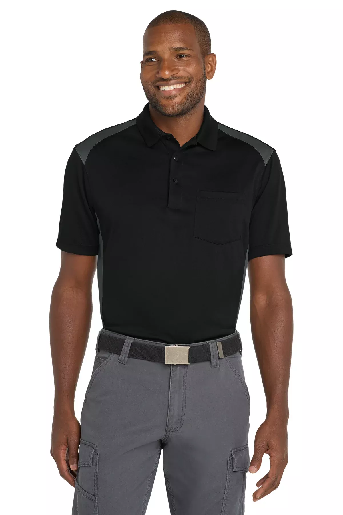 CornerStone CS416 | Polo | Select Snag-Proof Two Way Colorblock Pocket