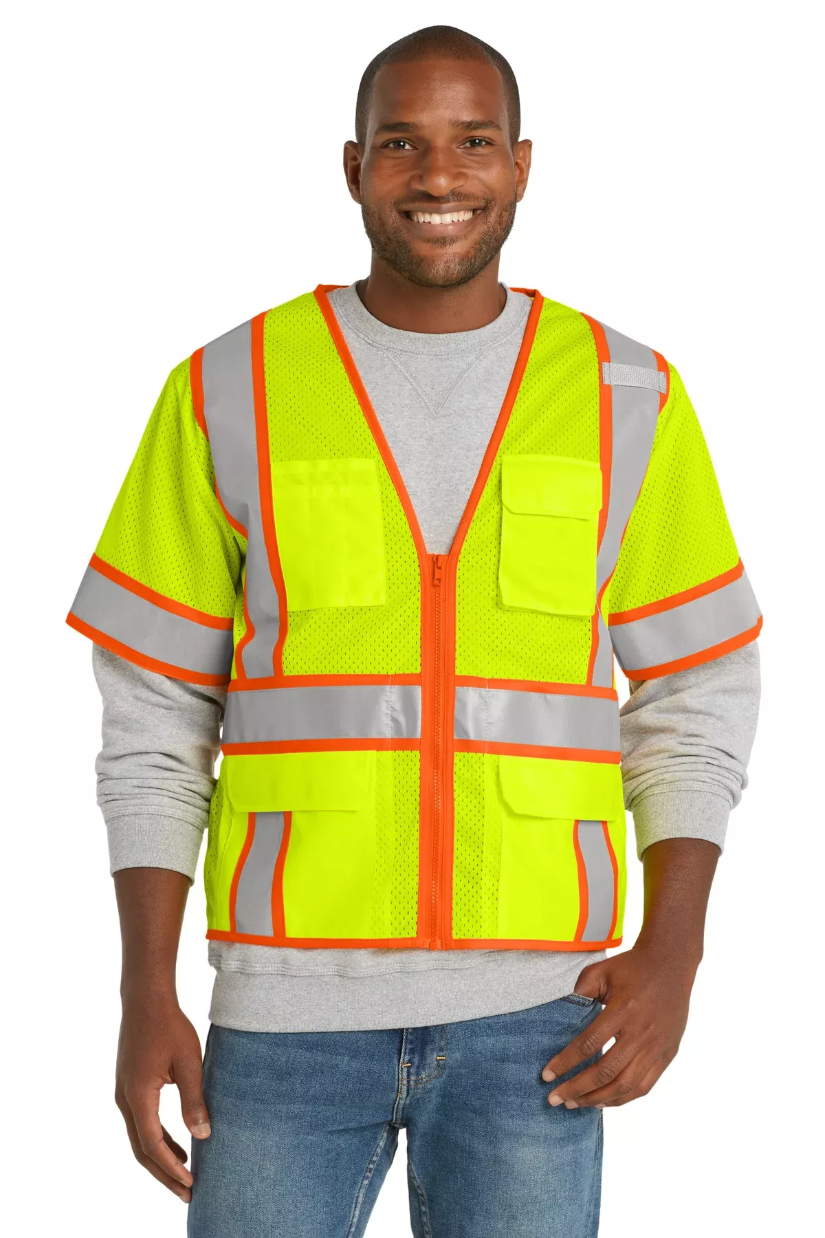 CornerStone CSV106 | Vest | ANSI 107 Class 3 Surveyor Mesh Zippered Two-Tone
