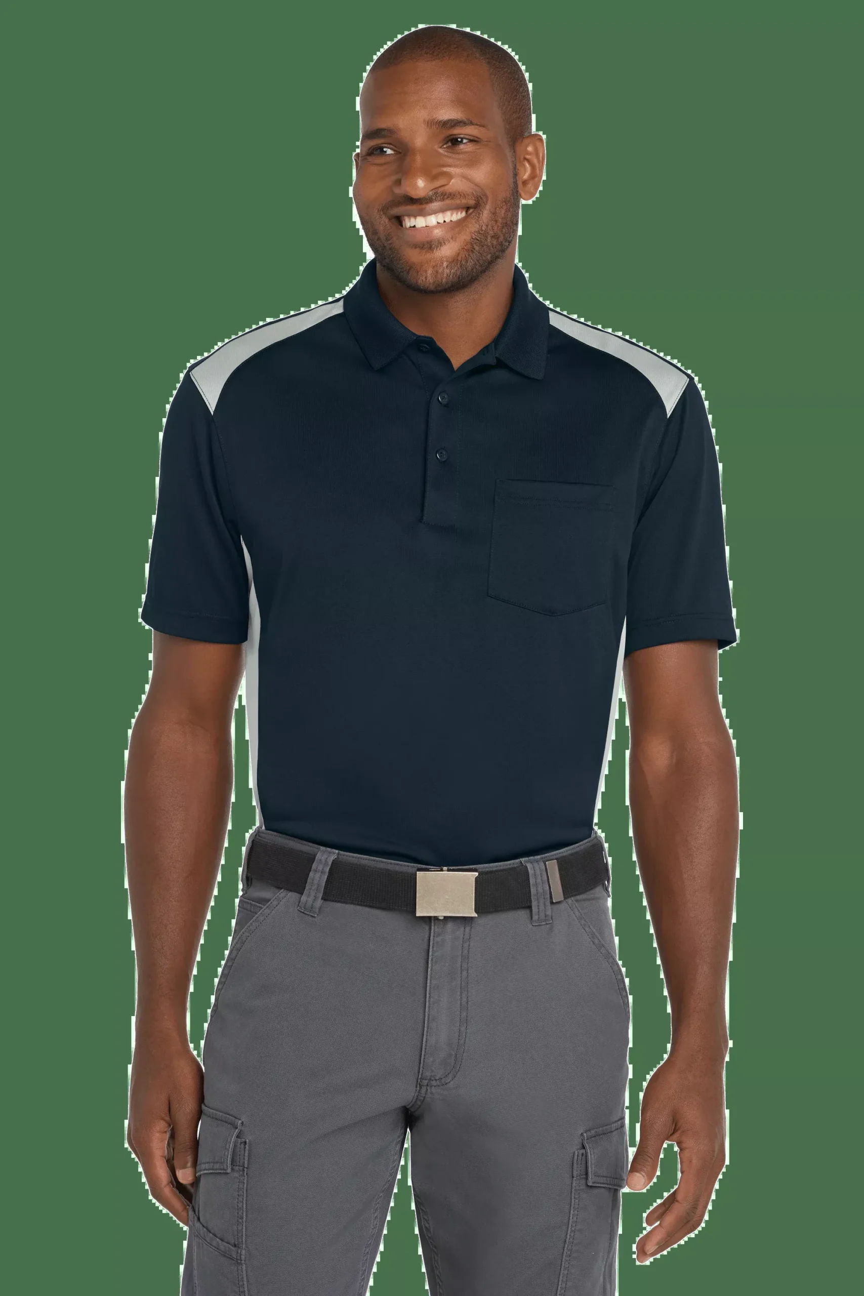 CornerStone - Men's Select Snag-Proof Two Way Colorblock Pocket Polo